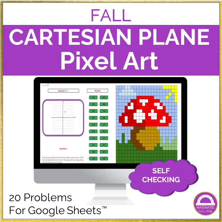 Math Coordinate Plane Pixel Art Graphing Activity – cover