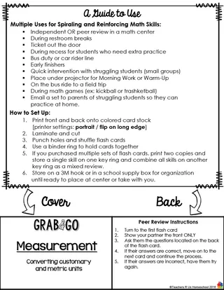 Math Flash Cards | Measurement Conversions – sample page 2