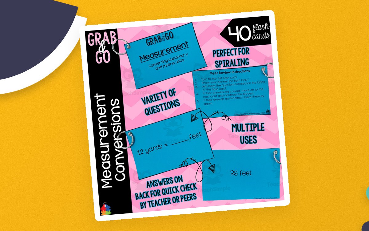 Math Flash Cards | Measurement Conversions preview