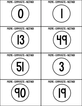 Math Flash Cards | Prime & Composite – sample page 4