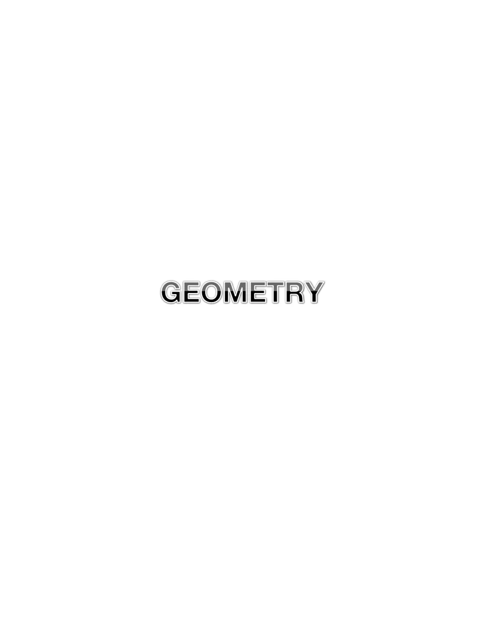 Geometry section title page marking where the next group of math journal prompts begins in this set of entries