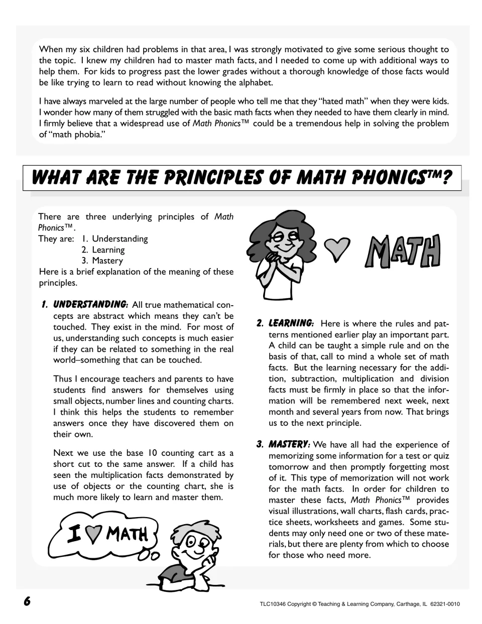 Three principles of Math Phonics explained for teachers: understanding with objects, learning by rules, mastery by drill