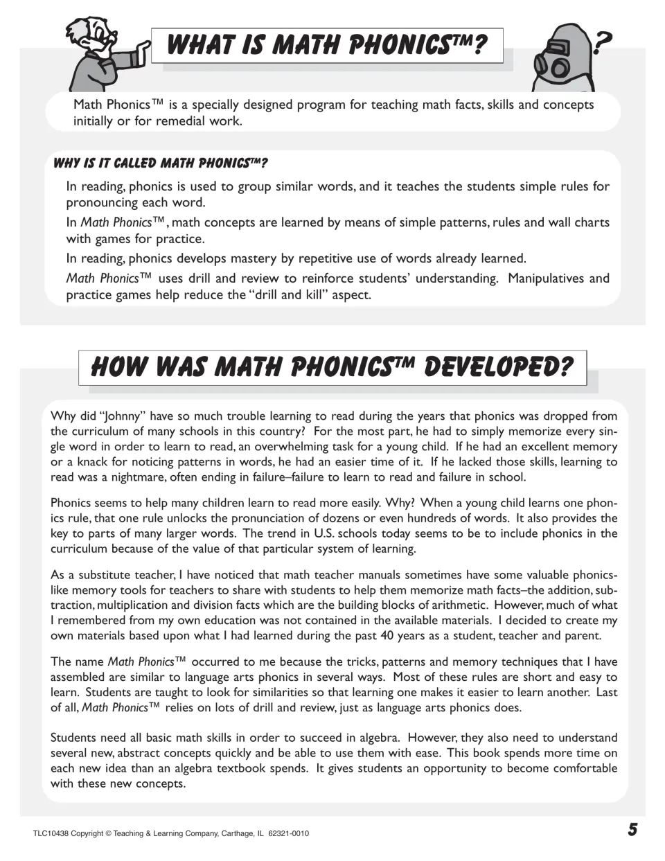 What is Math Phonics: explains the program's patterns, rules and drill and how it was modeled on reading phonics