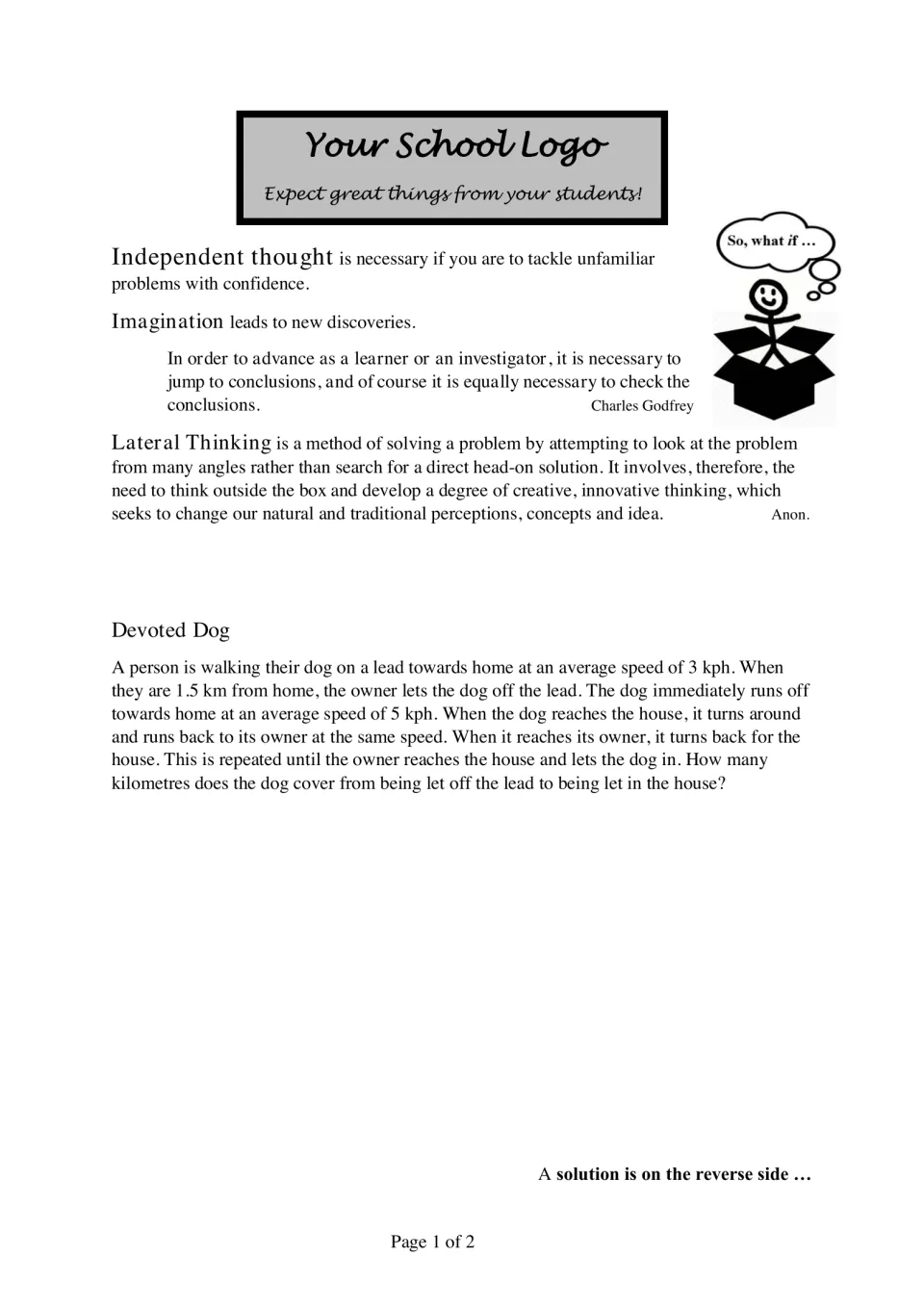 Devoted Dog speed problem: students find how far a dog running at 5 kph travels while its owner walks 1.5 km home
