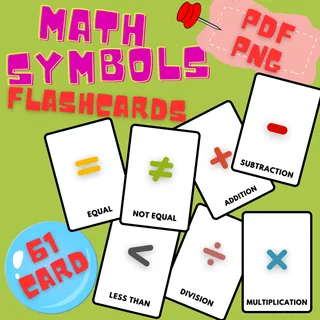 Math Symbols Flash Cards in English – cover