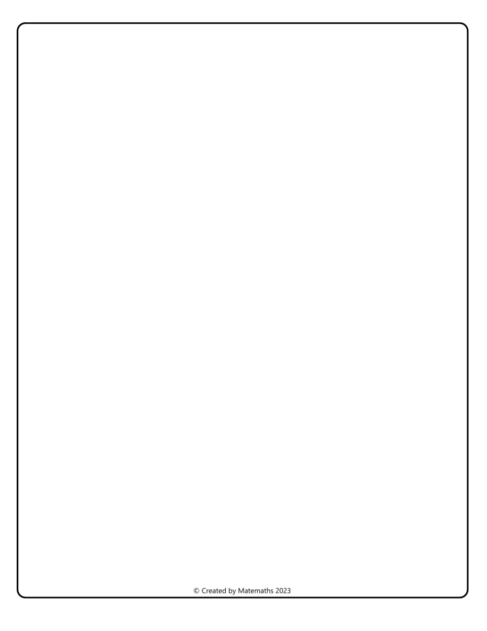 Blank page following the math vocabulary answer key, showing only a Created by Matemaths 2023 notice