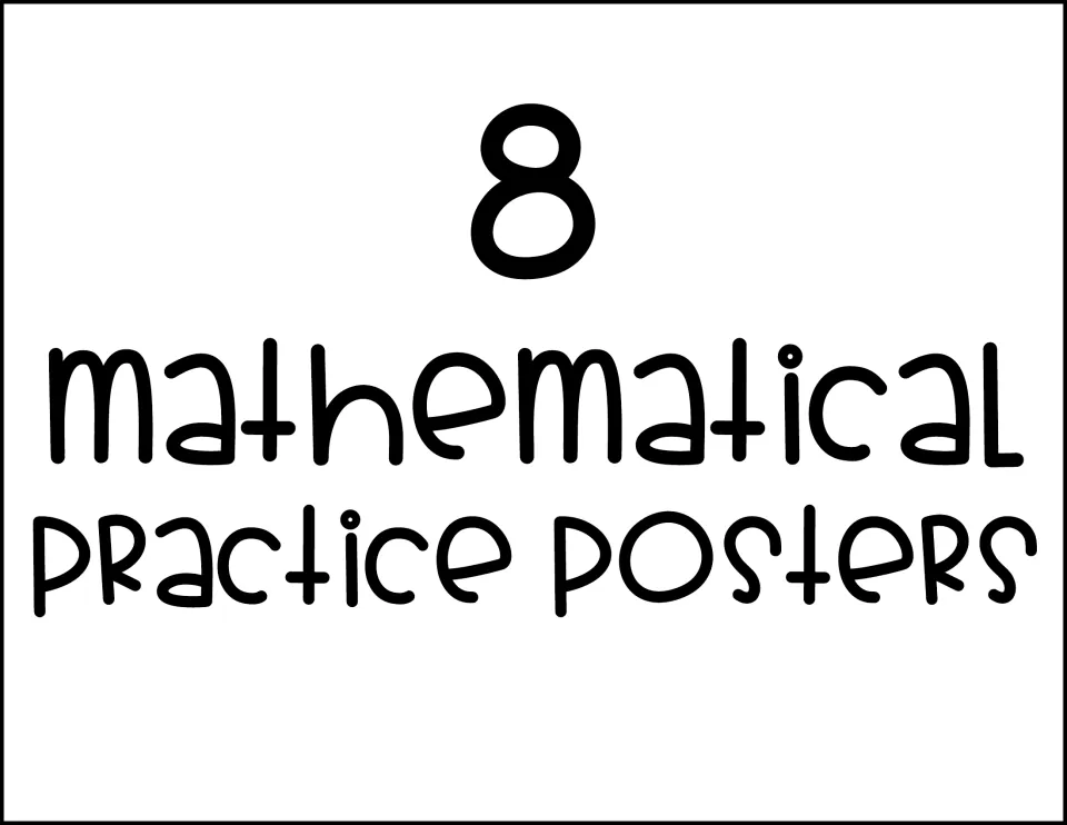 Cover of the Mathematical Practice Posters set, introducing eight posters for classroom display.