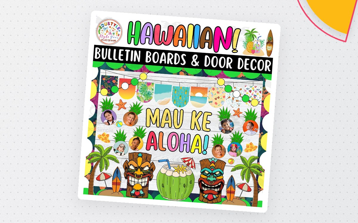 Mau ke Aloha! Hawaiian And Summer Bulletin Boards And Door Decor Kits teaching resource preview