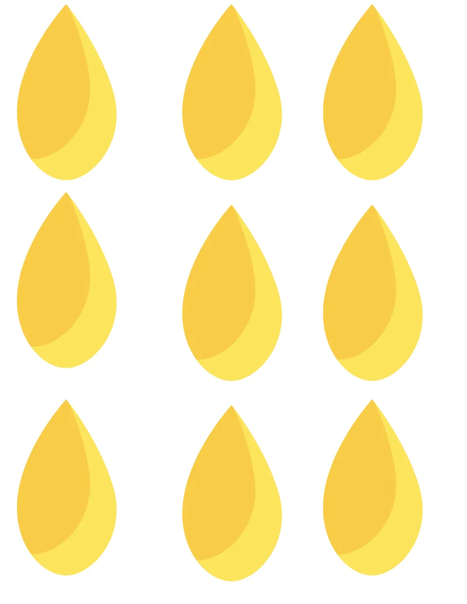 Nine yellow petal cut-out pieces, awarded one at a time as the class shows good behavior