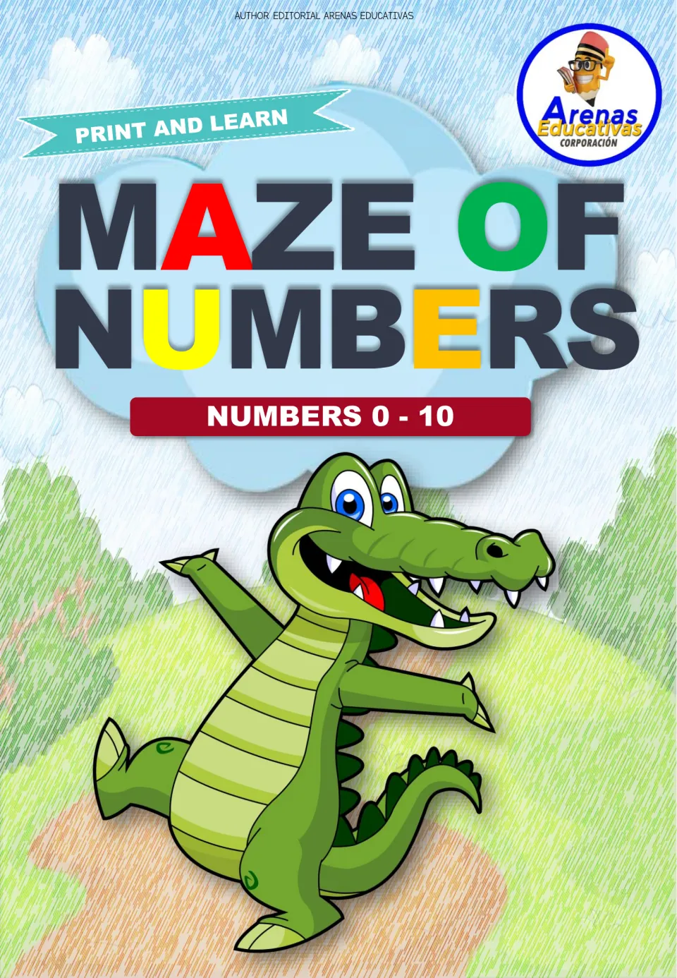 Cover of the number-maze resource titled 'Maze of Numbers', with 'Print and Learn' and 'Numbers 0–10'.