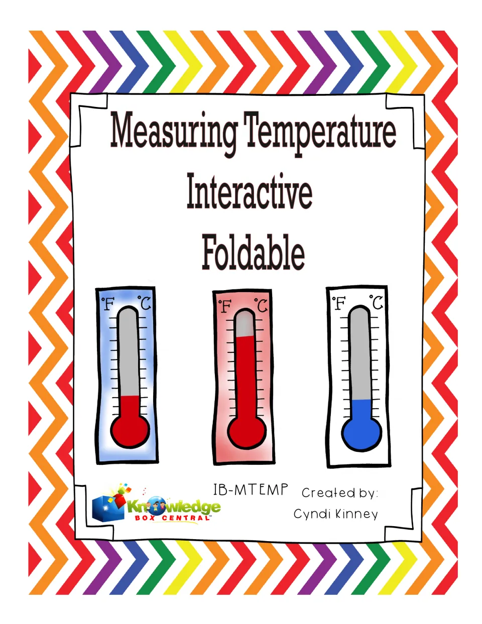 Cover of Measuring Temperature Interactive Foldable, created by Cyndi Kinney for Knowledge Box Central
