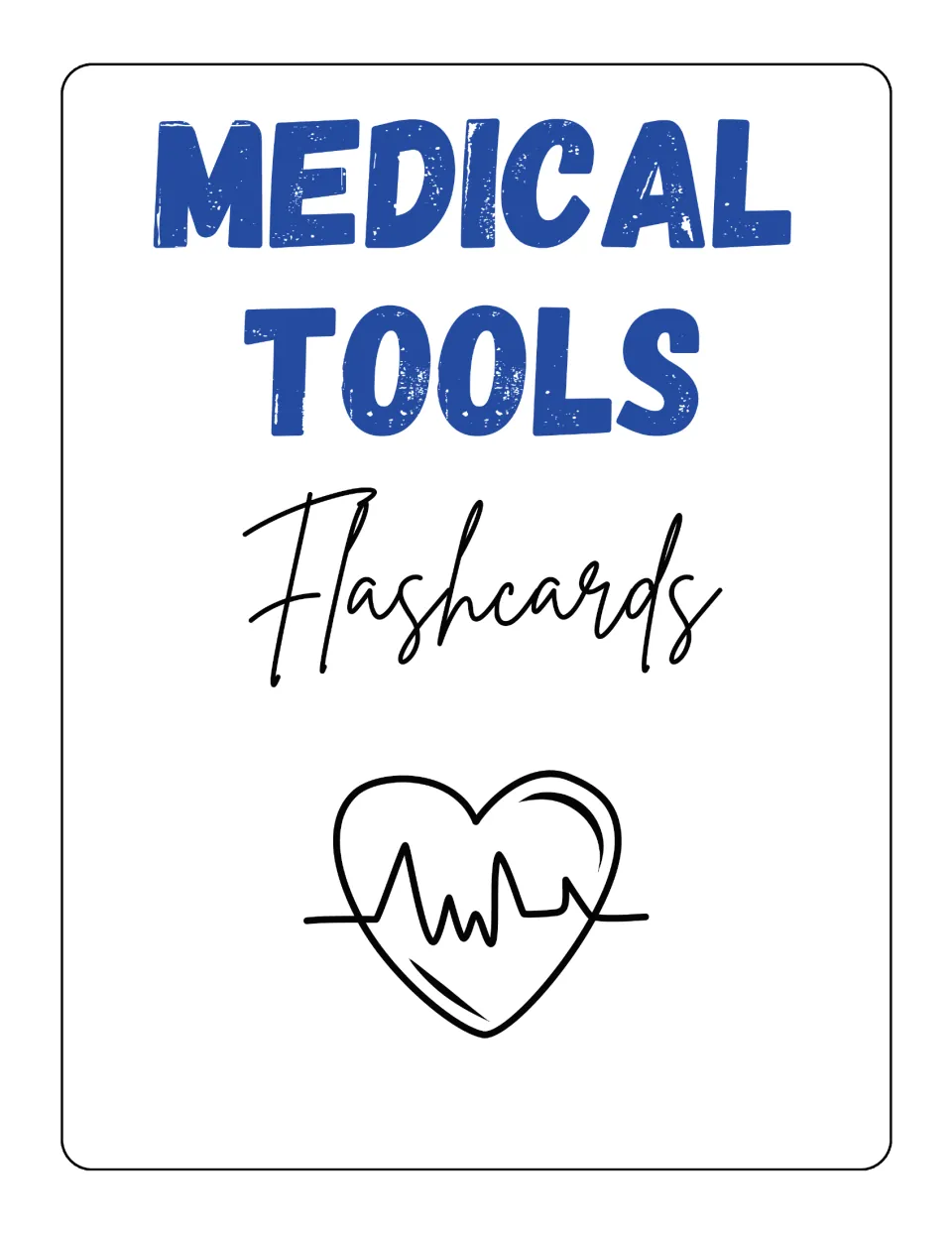 Cover of Medical Tools Flashcards, introducing the illustrated cards for medical English vocabulary practice