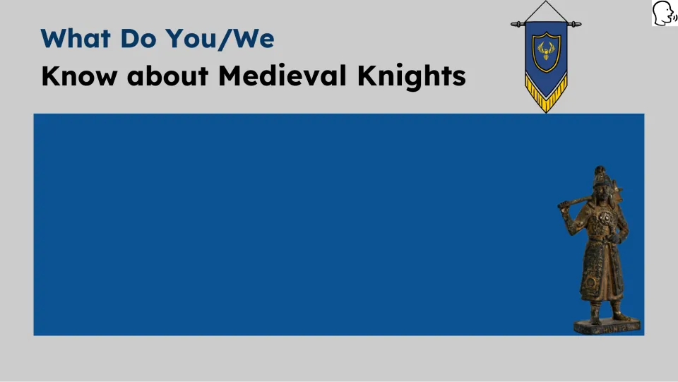 Prior-knowledge prompt asking what students know about medieval knights before beginning the lesson