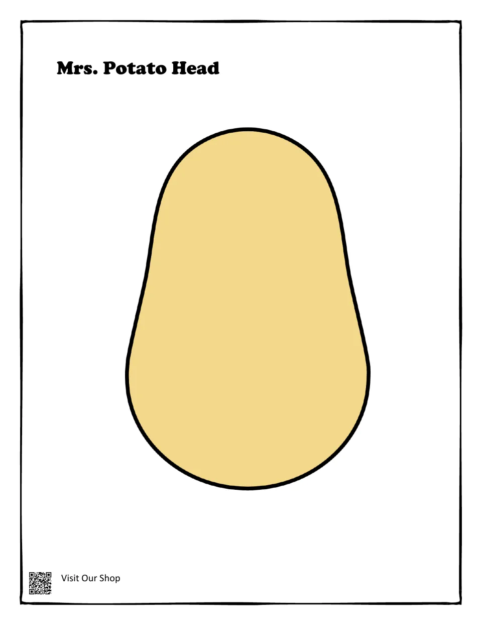 Mrs. Potato Head base: a blank yellow potato body for children to dress with mix-and-match facial features and clothes