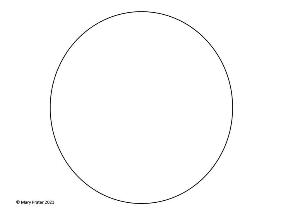 Snowman template: one large circle to color and cut out as the bottom layer that the sticks are glued onto
