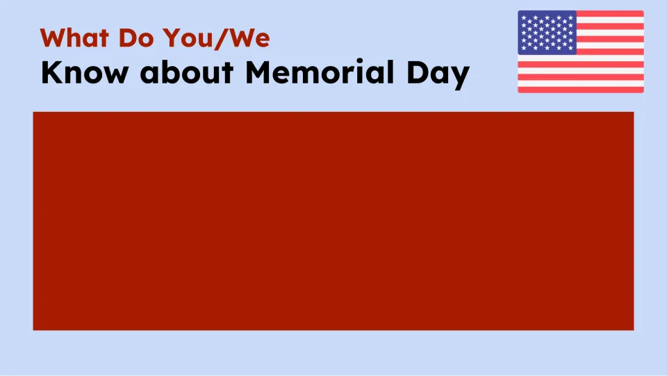 Prior-knowledge prompt asks what students know about Memorial Day, with space to record their responses