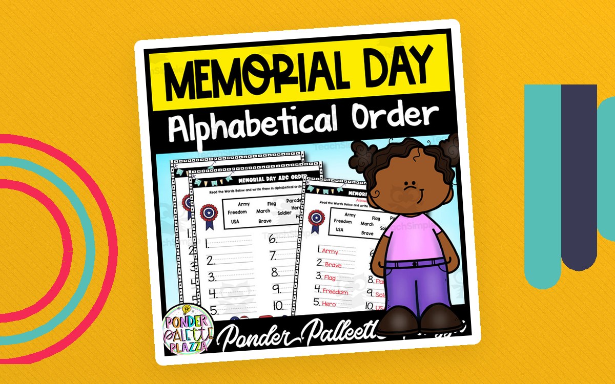 Memorial Day Alphabetical Order + Answers teaching resource preview