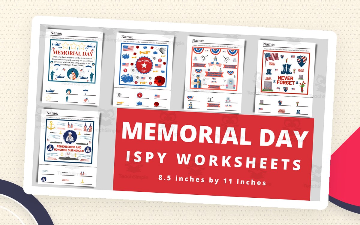 Memorial Day iSpy Worksheet preview