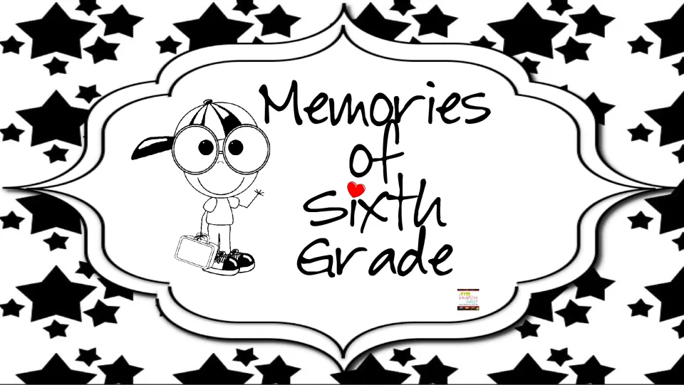 Black-and-white cover version: the same end-of-year memory book title and waving boy, ready for students to color