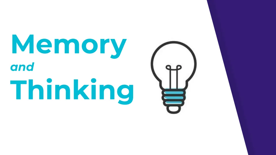 Memory and Thinking title slide introducing the psychology unit's lessons on human memory and cognition