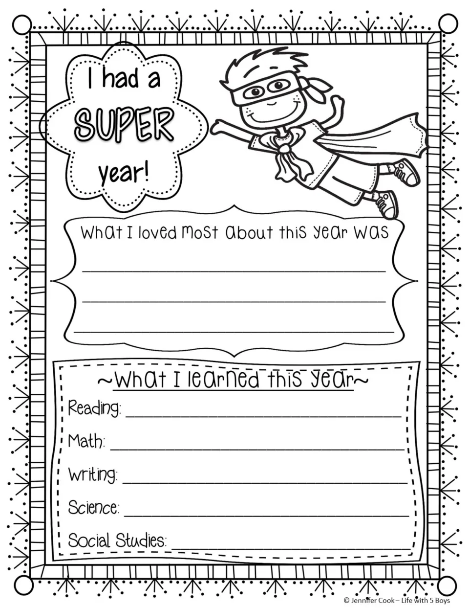 School-year reflection, version 1: what students loved most and learned in reading, math, and three more subjects