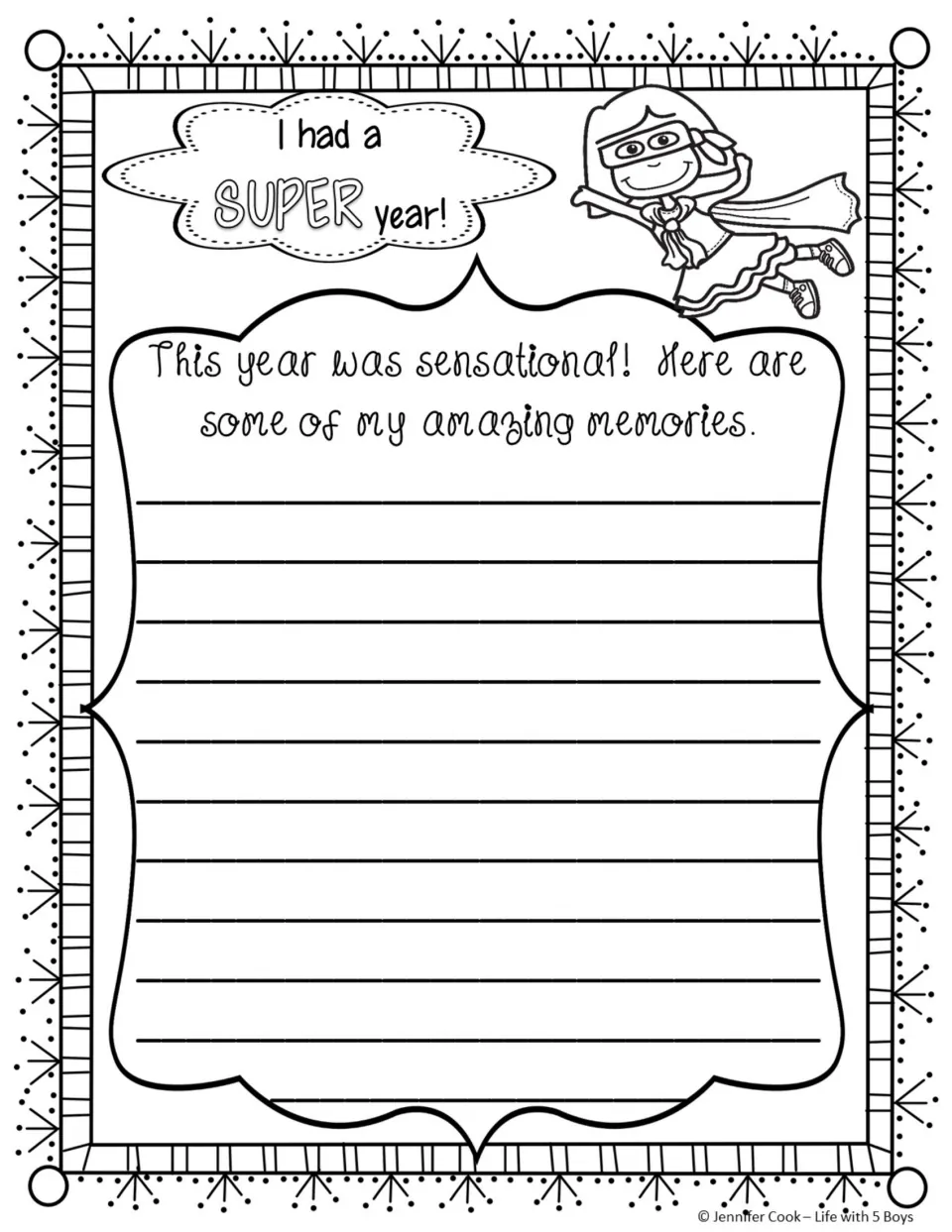 Memory-writing option, version 1: 'This year was sensational! Here are some of my amazing memories.'