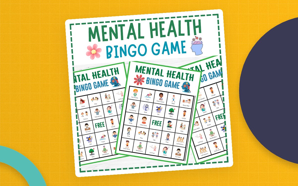 Mental Health Bingo – Self-Care Game for Class preview: Bingo marker/chip sheet