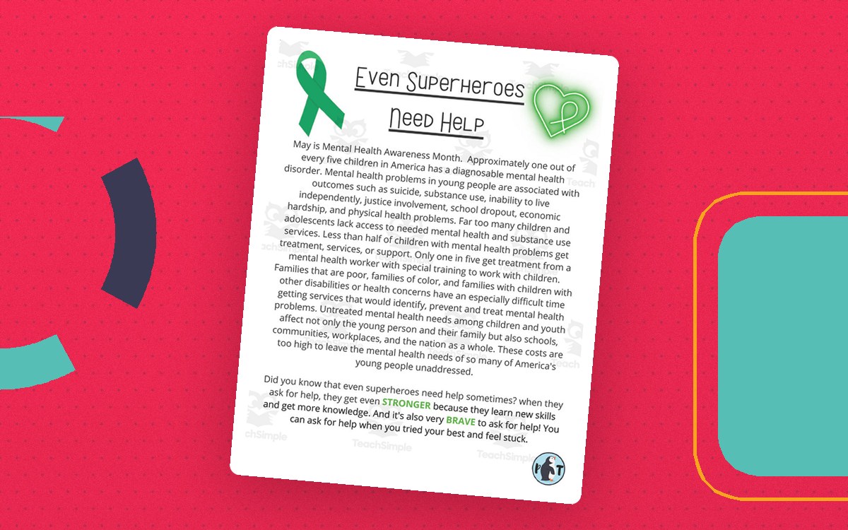 Mental Health Superheroes Activity teaching resource preview