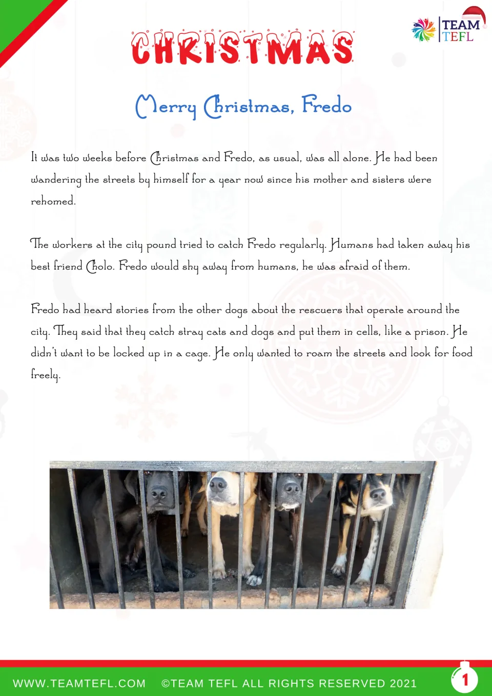 Story opening: Fredo lives alone on the streets, fears humans and rescuers, and remembers his friend Cholo.