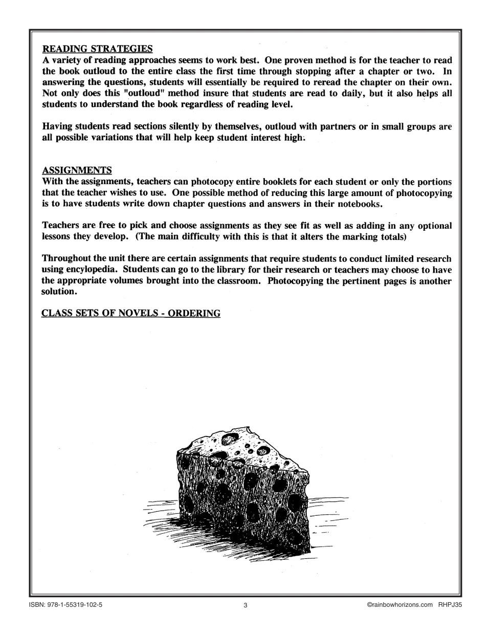 Teacher notes on reading strategies such as reading aloud, plus tips on photocopying assignments and encyclopedia research