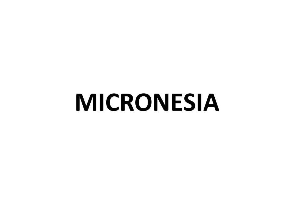 Title page reading MICRONESIA in bold capitals, opening a set of outline maps of the Micronesian islands