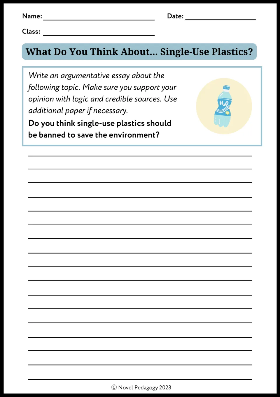 Single-use plastics essay prompt: students argue whether single-use plastics should be banned to protect the environment