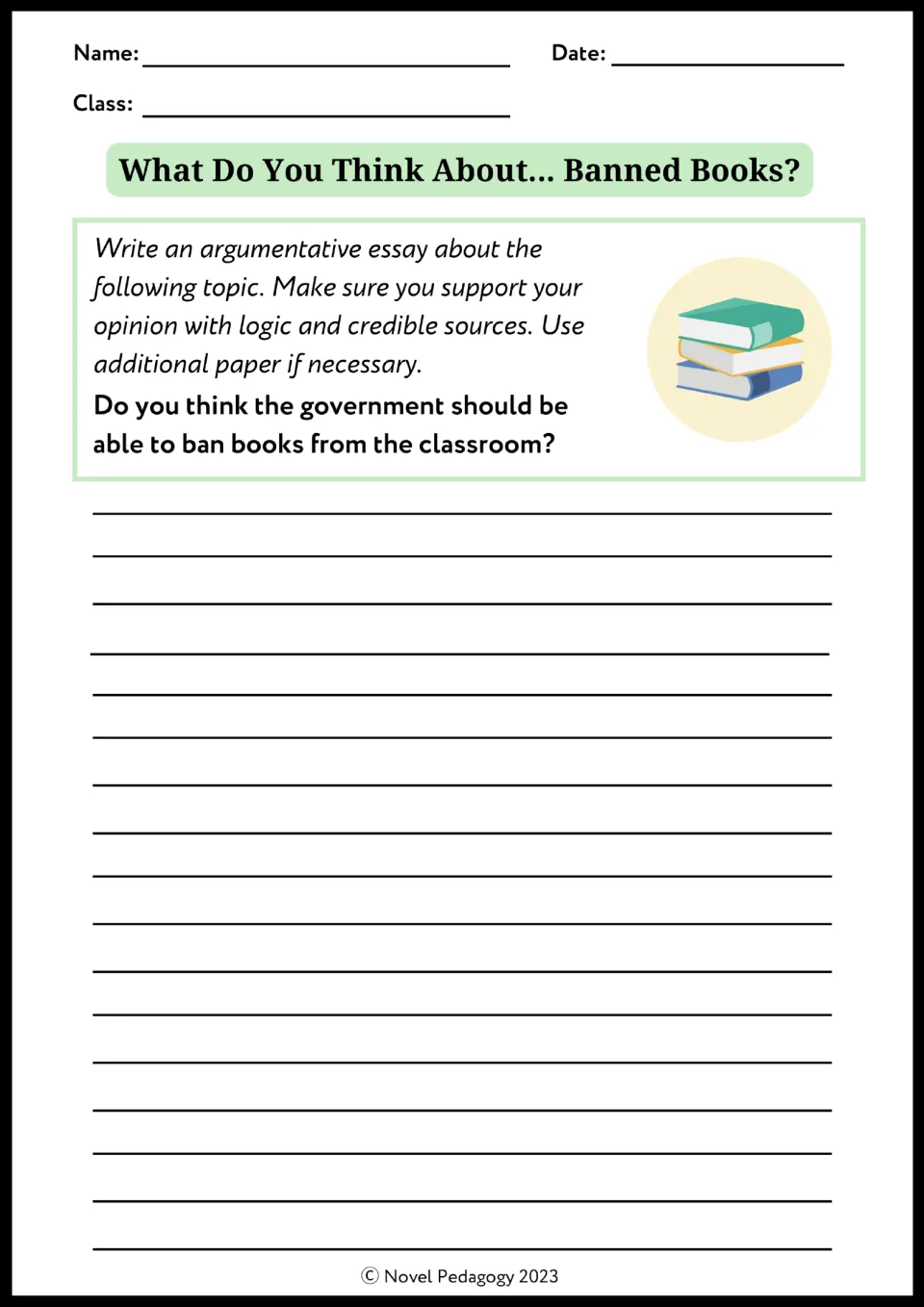 Banned books essay prompt: students argue whether the government should be able to ban books from the classroom