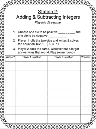 Adding And Subtracting Integers Online Practice – sample page 2