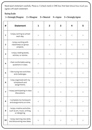Middle School Student Interest Survey Pack – sample page 3