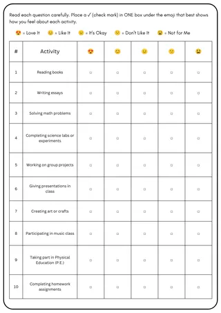 Middle School Student Interest Survey Pack – sample page 4