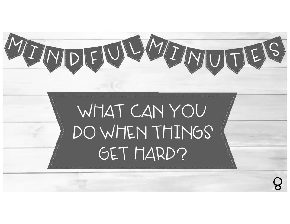 Coping strategies prompt slide 8: students reflect in writing on the question 'What can you do when things get hard?'