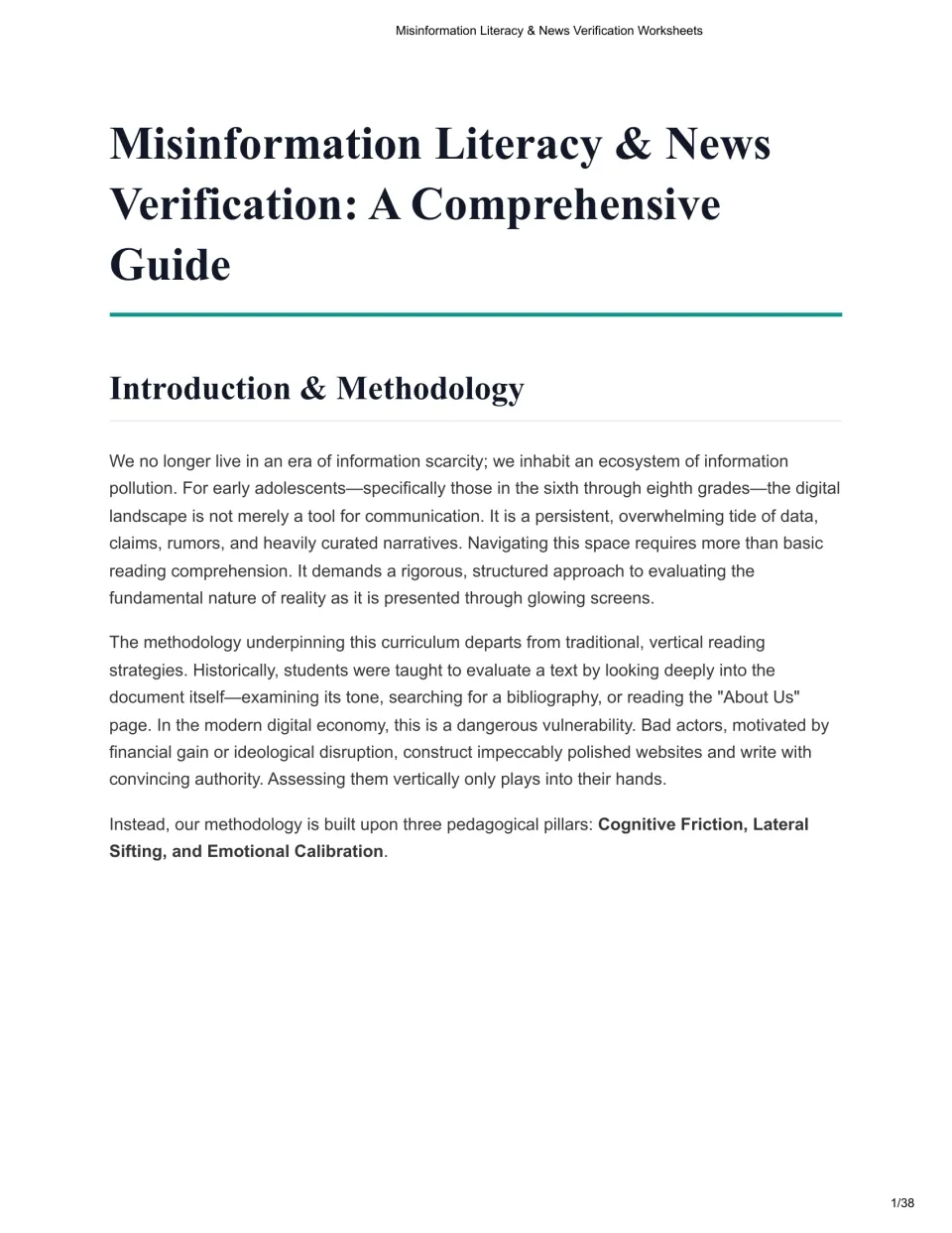 Introduction to the workbook's methodology: cognitive friction, lateral sifting, and emotional calibration
