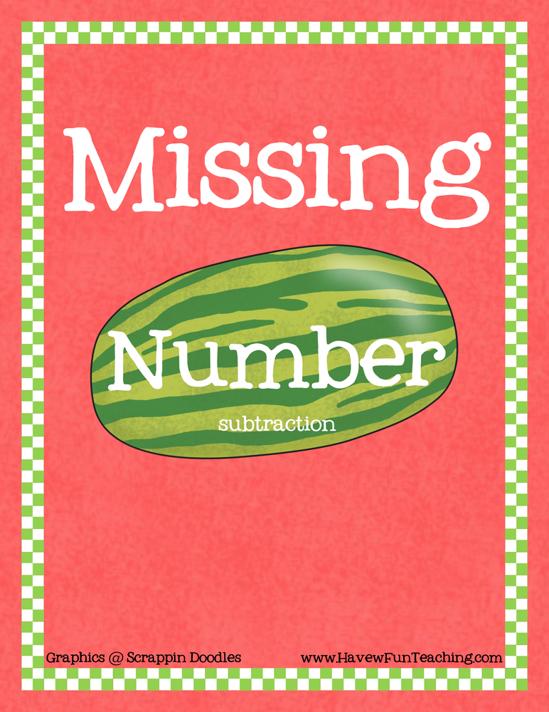 Missing Number Subtraction Activity teaching resource preview