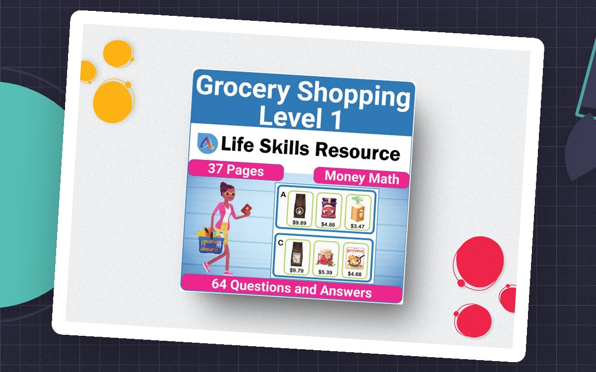 Grocery Shopping Money Math – Level 1 Worksheet preview