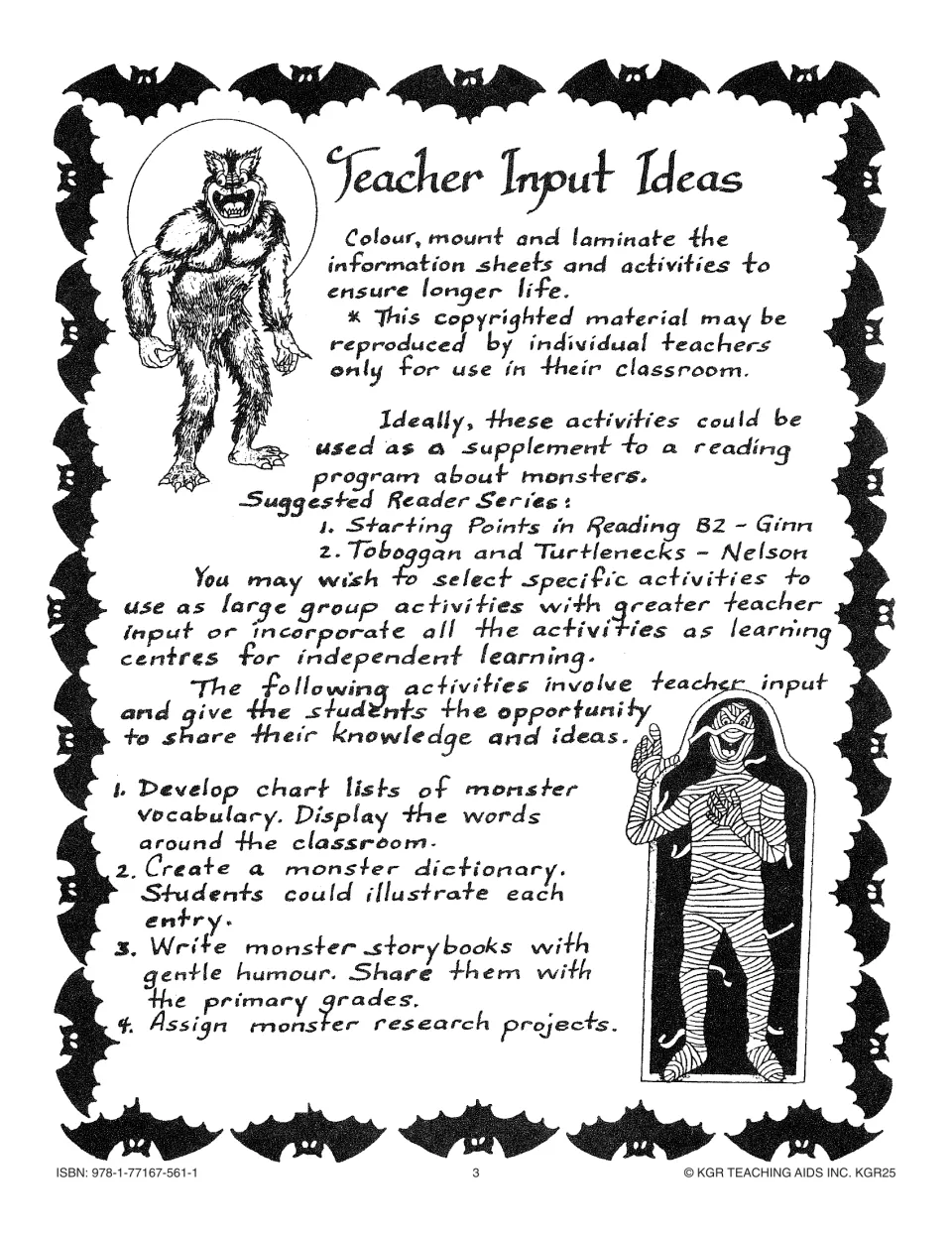 Teacher ideas for the monster unit: vocabulary charts, an illustrated dictionary, storybooks, and research