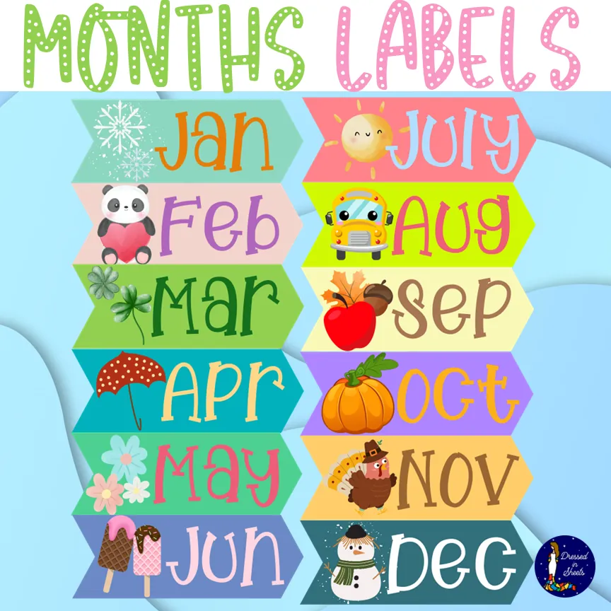 Months of the Year – Printable Labels Set – cover