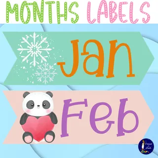Months of the Year – Printable Labels Set – sample page 2