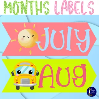 Months of the Year – Printable Labels Set – sample page 3