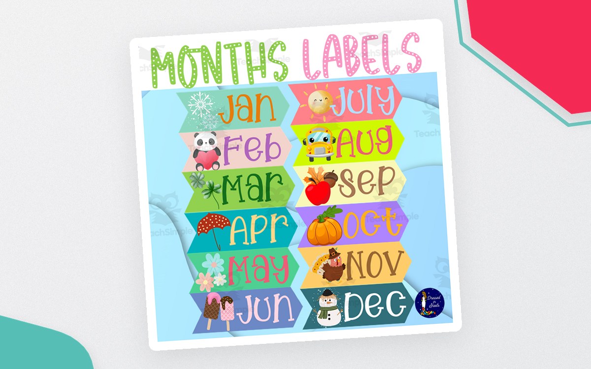 Months of the Year – Printable Labels Set preview
