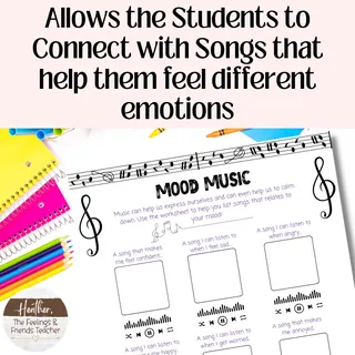 Mood Music--Printable Coping Skill and Music Activity for Resiliency Skills – sample page 2