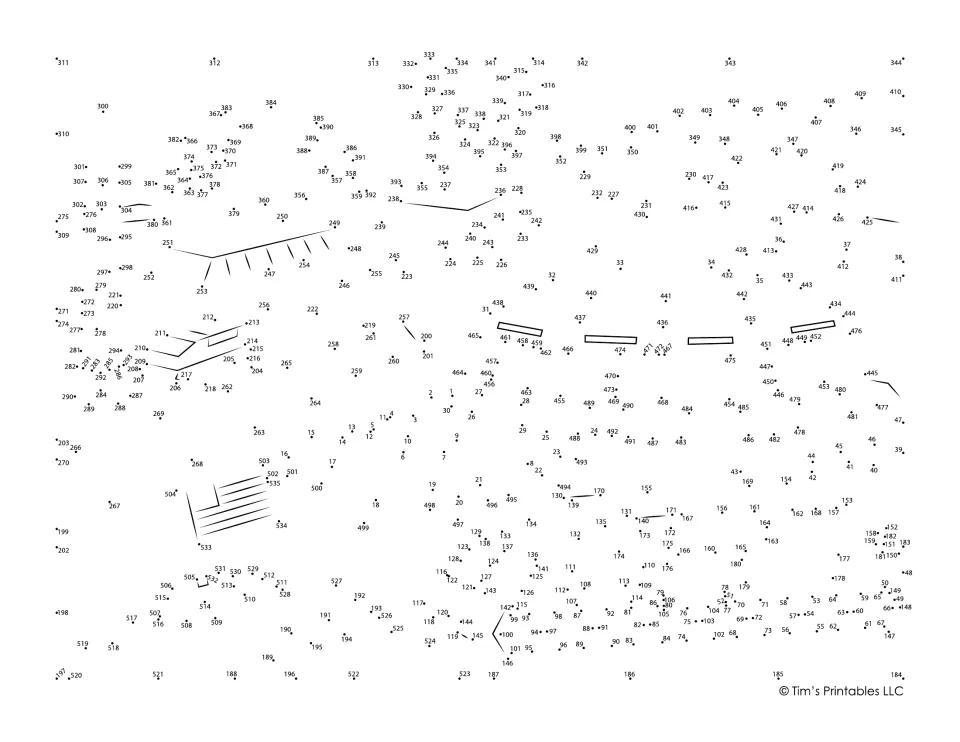 Moon base dot-to-dot activity with 535 numbered dots forming space buildings, a vehicle, and lunar terrain