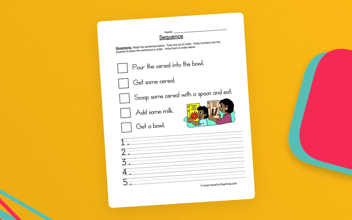 Morning Routine Sequence Worksheet – Grade 1 preview