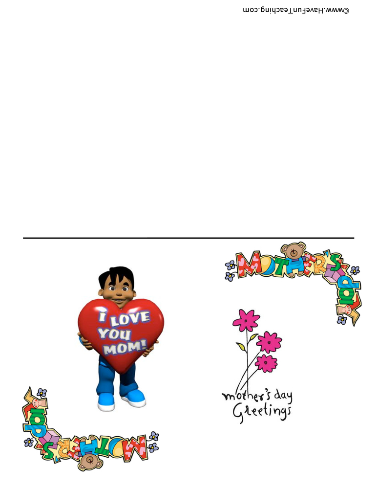 Mother's Day Boy With Heart Card teaching resource preview