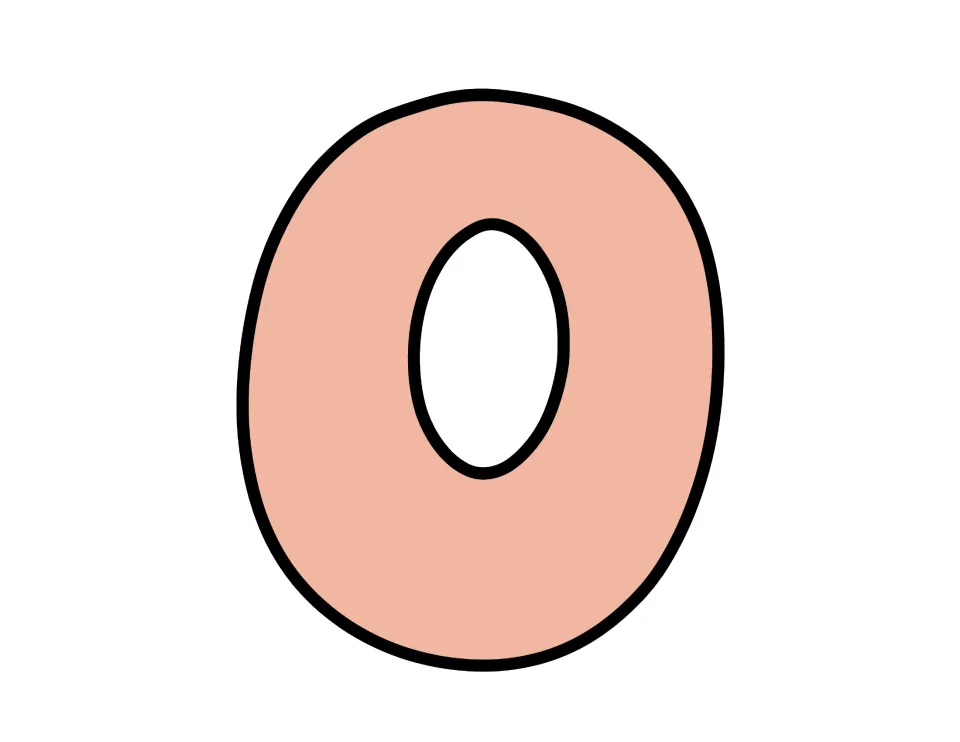 Peach bubble letter O, a cut-out piece placed between the two heart-topped M letters to spell MOM in the banner